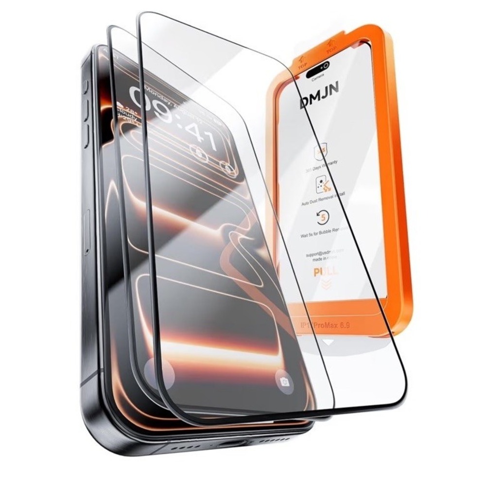 DMJN 9H Tempered Glass Screen Protector for iPhone 17 Pro Scratch Resistant